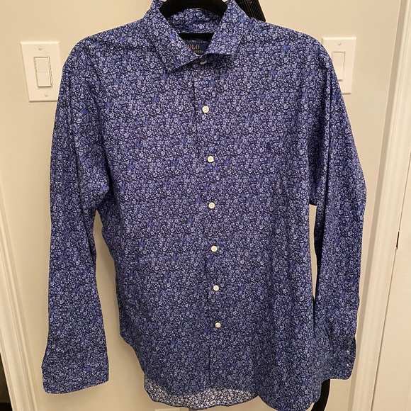 Like New Ralph Lauren Men's Floral Dress Shirt - Size Large - Picture 1 of 4